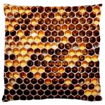 Honey Honeycomb Pattern Standard Flano Cushion Case (Two Sides) Back