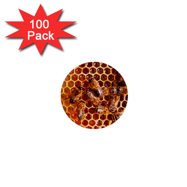 Honey Bees 1  Mini Buttons (100 pack) 