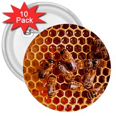 Honey Bees 3  Buttons (10 Pack)  by BangZart