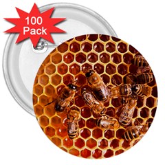 Honey Bees 3  Buttons (100 Pack)  by BangZart