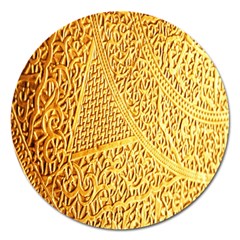 Gold Pattern Magnet 5  (round) by BangZart