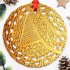 Gold Pattern Round Filigree Ornament (two Sides) by BangZart