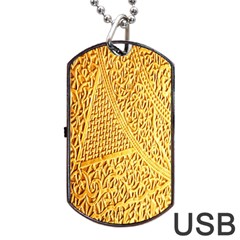 Gold Pattern Dog Tag Usb Flash (two Sides) by BangZart