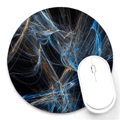 Fractal Tangled Minds Round Mousepads by BangZart