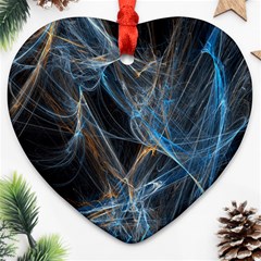 Fractal Tangled Minds Ornament (heart) by BangZart