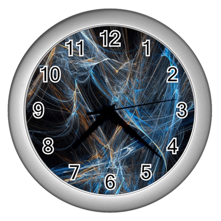 Fractal Tangled Minds Wall Clocks (Silver) 