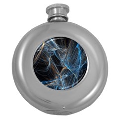 Fractal Tangled Minds Round Hip Flask (5 Oz) by BangZart