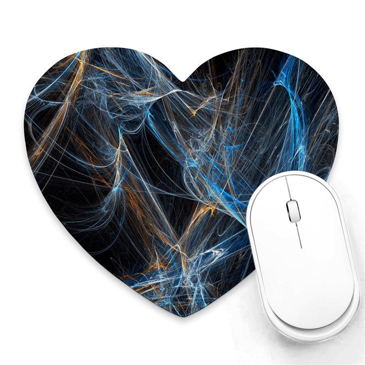 Fractal Tangled Minds Heart Mousepads