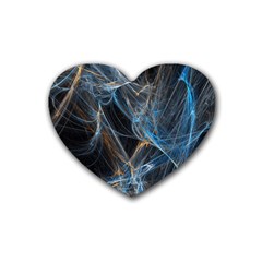 Fractal Tangled Minds Rubber Coaster (heart)  by BangZart