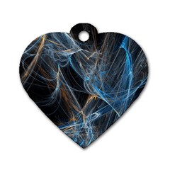 Fractal Tangled Minds Dog Tag Heart (two Sides) by BangZart