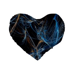 Fractal Tangled Minds Standard 16  Premium Heart Shape Cushions by BangZart