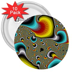 Fractals Random Bluray 3  Buttons (10 Pack)  by BangZart