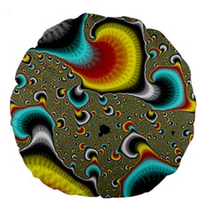 Fractals Random Bluray Large 18  Premium Round Cushions by BangZart