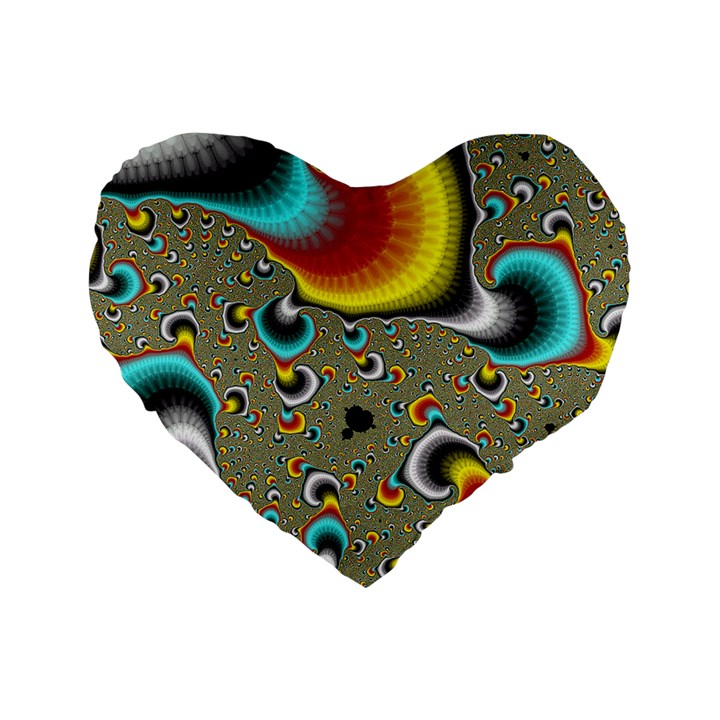 Fractals Random Bluray Standard 16  Premium Heart Shape Cushions