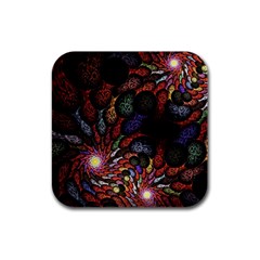 Fractal Swirls Rubber Square Coaster (4 Pack)  by BangZart