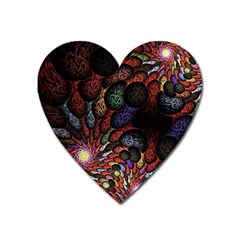 Fractal Swirls Heart Magnet by BangZart