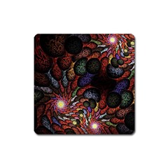 Fractal Swirls Square Magnet by BangZart