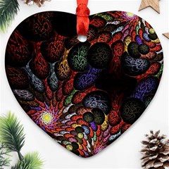 Fractal Swirls Heart Ornament (two Sides) by BangZart