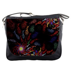 Fractal Swirls Messenger Bags by BangZart