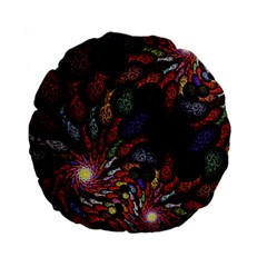 Fractal Swirls Standard 15  Premium Flano Round Cushions by BangZart