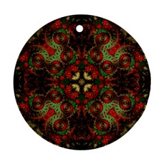 Fractal Kaleidoscope Round Ornament (two Sides) by BangZart