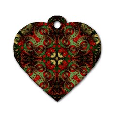 Fractal Kaleidoscope Dog Tag Heart (two Sides) by BangZart