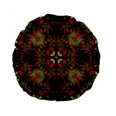 Fractal Kaleidoscope Standard 15  Premium Flano Round Cushions by BangZart