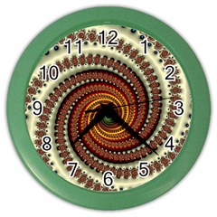 Fractal Pattern Color Wall Clocks by BangZart