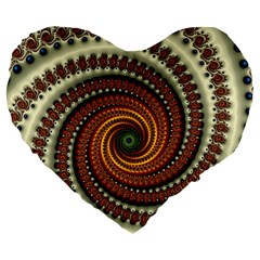 Fractal Pattern Large 19  Premium Heart Shape Cushions by BangZart