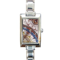 Fractal Circles Rectangle Italian Charm Watch by BangZart