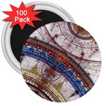 Fractal Circles 3  Magnets (100 pack) Front