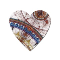 Fractal Circles Heart Magnet by BangZart