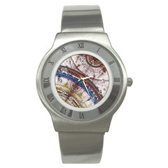 Fractal Circles Stainless Steel Watch by BangZart