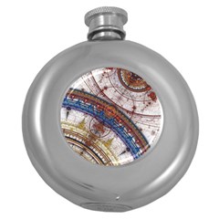 Fractal Circles Round Hip Flask (5 Oz) by BangZart