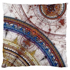 Fractal Circles Large Flano Cushion Case (one Side) by BangZart