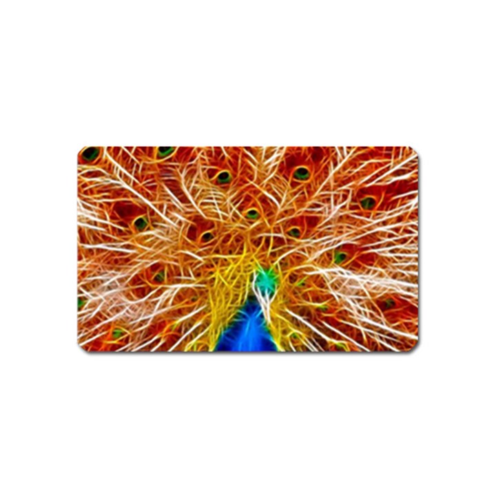 Fractal Peacock Art Magnet (Name Card)