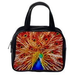 Fractal Peacock Art Classic Handbags (one Side) by BangZart