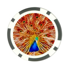 Fractal Peacock Art Poker Chip Card Guard (10 Pack) by BangZart