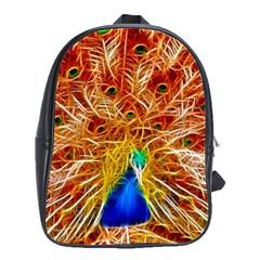 Fractal Peacock Art School Bags(large)  by BangZart