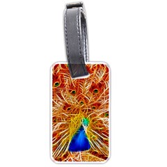 Fractal Peacock Art Luggage Tags (one Side)  by BangZart