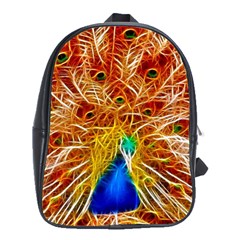 Fractal Peacock Art School Bags (xl)  by BangZart