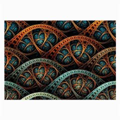 Fractal Art Pattern Flower Art Background Clored Large Glasses Cloth (2-side) by BangZart