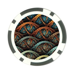 Fractal Art Pattern Flower Art Background Clored Poker Chip Card Guard by BangZart