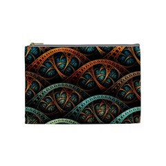 Fractal Art Pattern Flower Art Background Clored Cosmetic Bag (medium) 