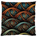 Fractal Art Pattern Flower Art Background Clored Large Flano Cushion Case (Two Sides) Front