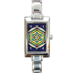 Flower Of Life Universal Mandala Rectangle Italian Charm Watch by BangZart