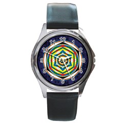 Flower Of Life Universal Mandala Round Metal Watch by BangZart