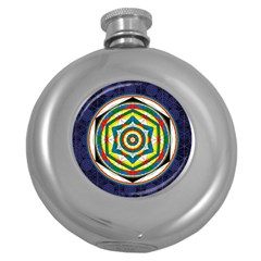 Flower Of Life Universal Mandala Round Hip Flask (5 Oz) by BangZart