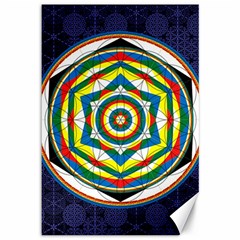 Flower Of Life Universal Mandala Canvas 12  X 18   by BangZart