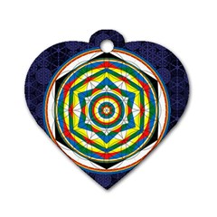 Flower Of Life Universal Mandala Dog Tag Heart (one Side) by BangZart